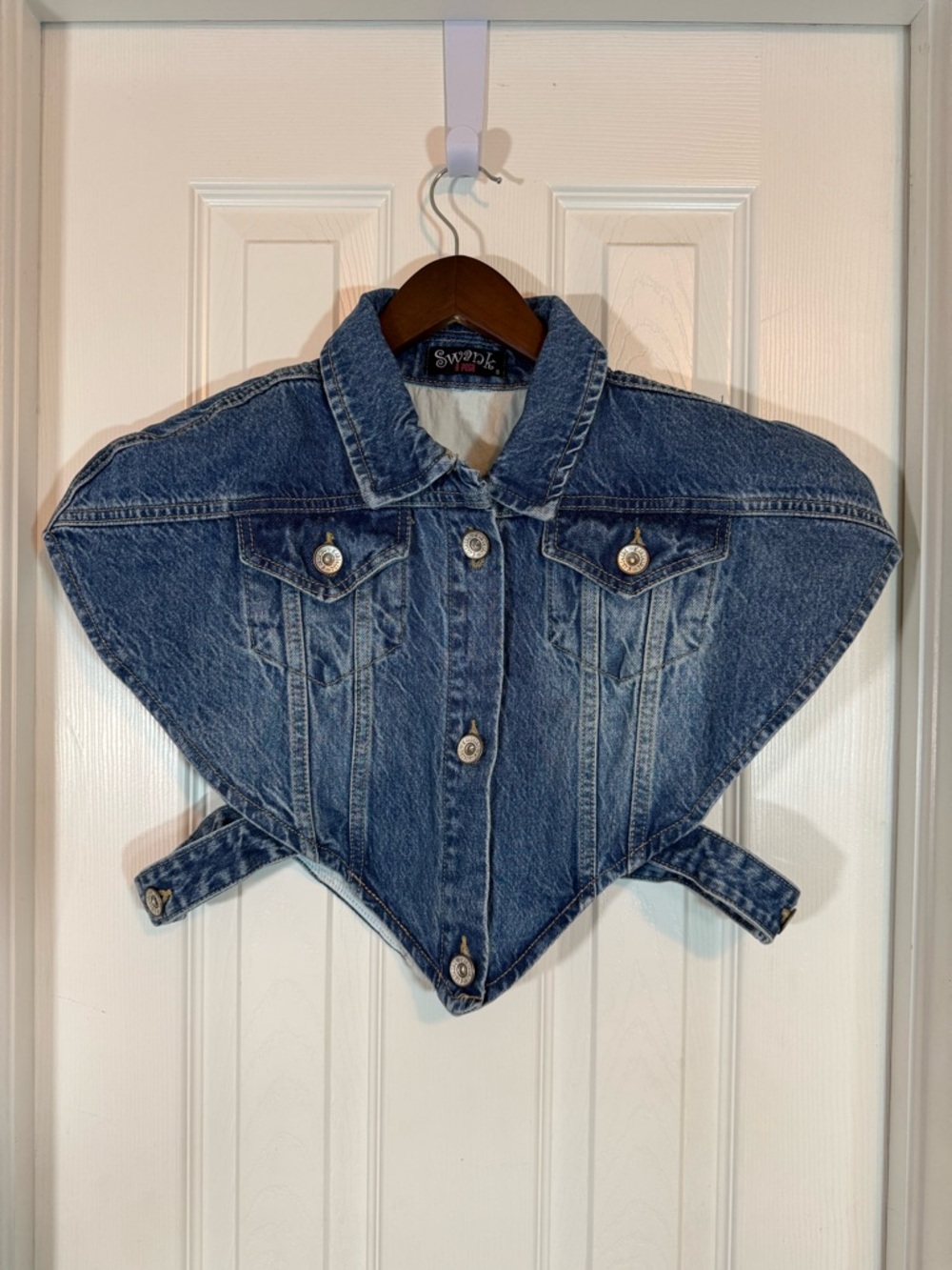 SWANK A POSH Denim Pointed Vest Size S